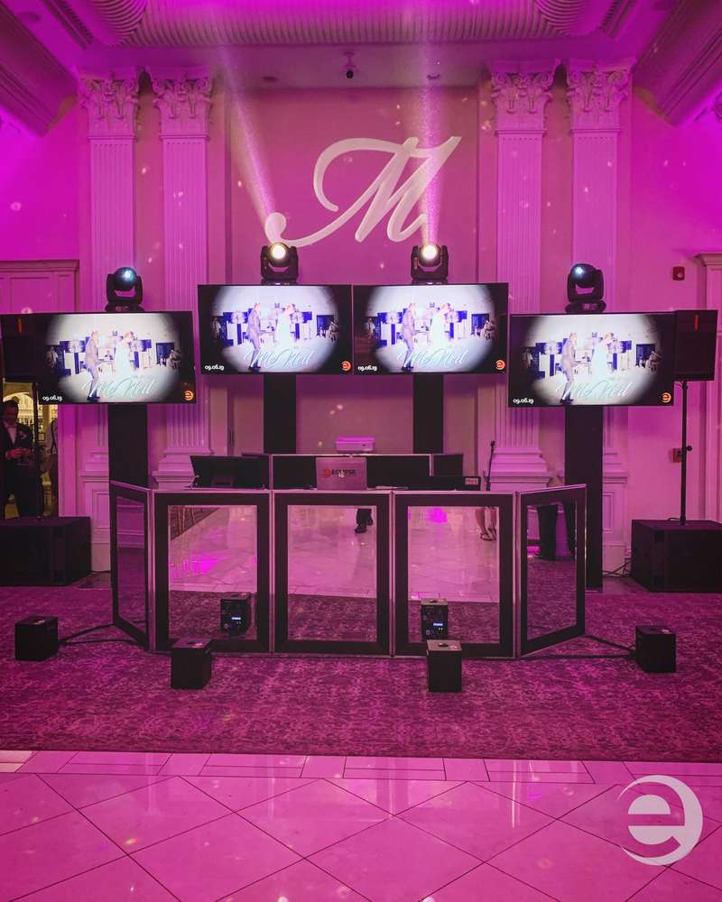 Our newest additions Digital seating chart display; DJ facades